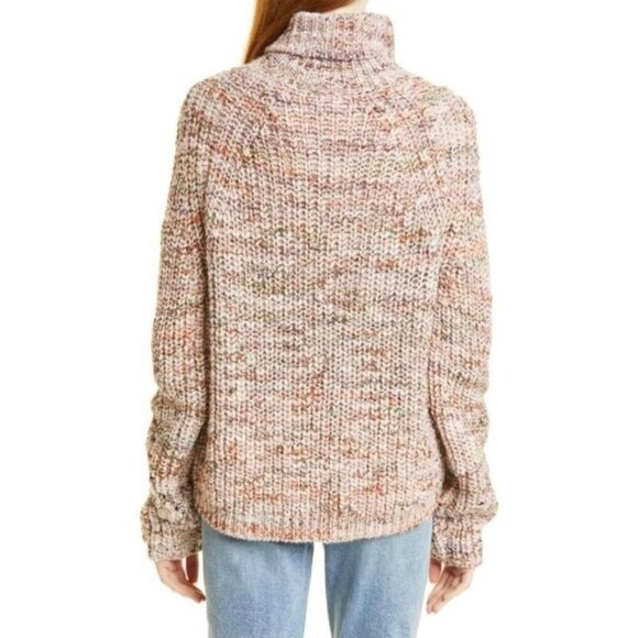 NWT LINE Label Nordstrom Turtleneck Luxe Marled Chunky Knit Sweater Medium - Picture 2 of 6